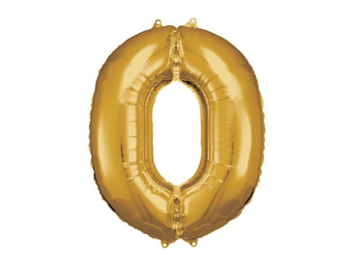 Picture of FOIL BALLOON NUMBER 0 GOLD 34 INCH